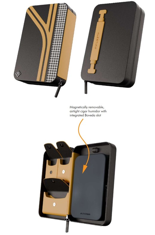 Alestimo Cigar Travel Case - Yellow